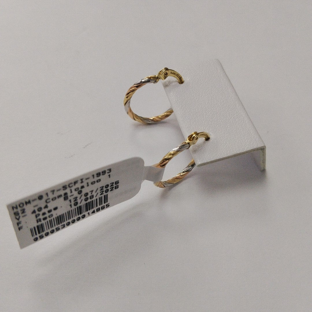 ARETES ARRACADAS COMBINADAS 14K 2 GR (NUEVO)