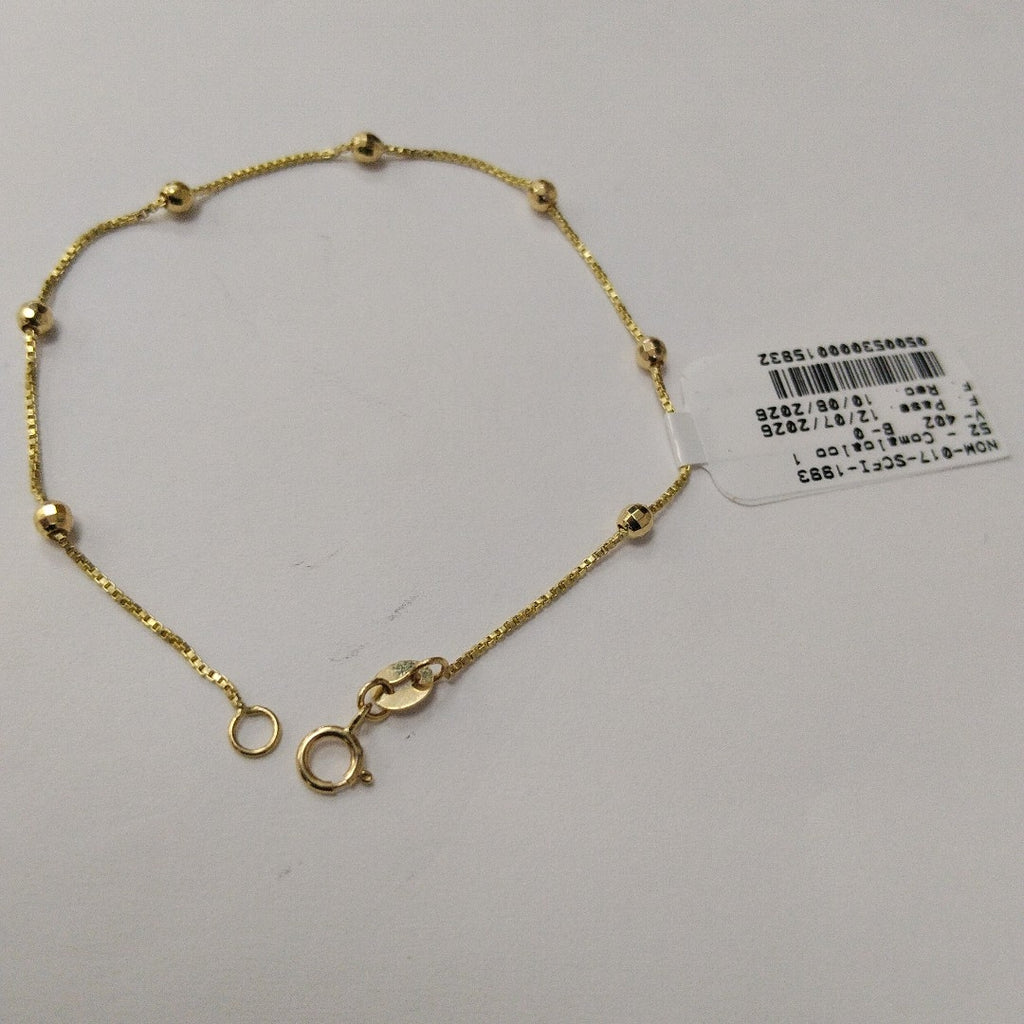 PULSERA ESPECIAL CON BOLITAS 14K 18 CM 1.4 GR (NUEVO)