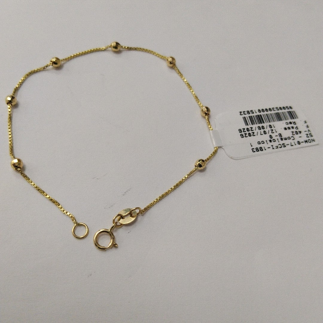 PULSERA ESPECIAL CON BOLITAS 14K 18 CM 1.4 GR (NUEVO)