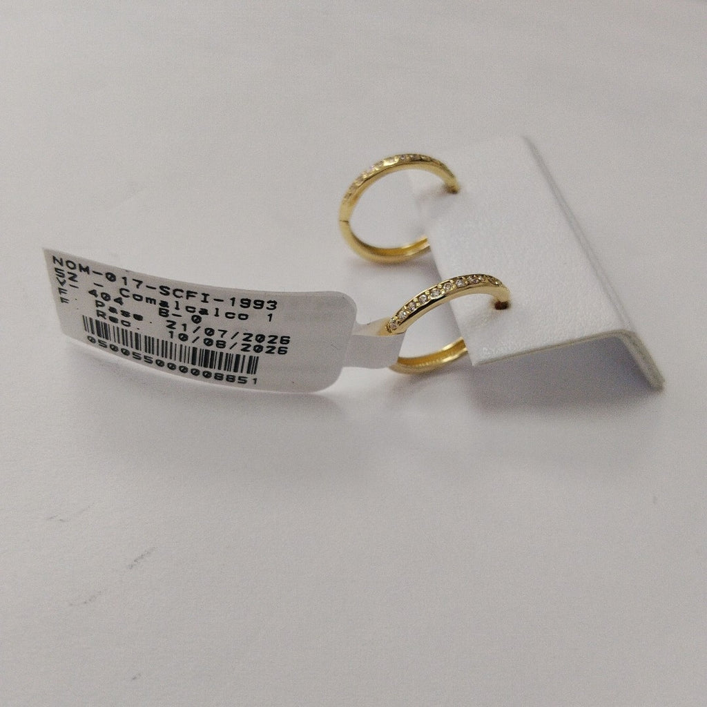 ARETES HUGGIES C CIRCONIA 14K 1.7 GR (NUEVO)