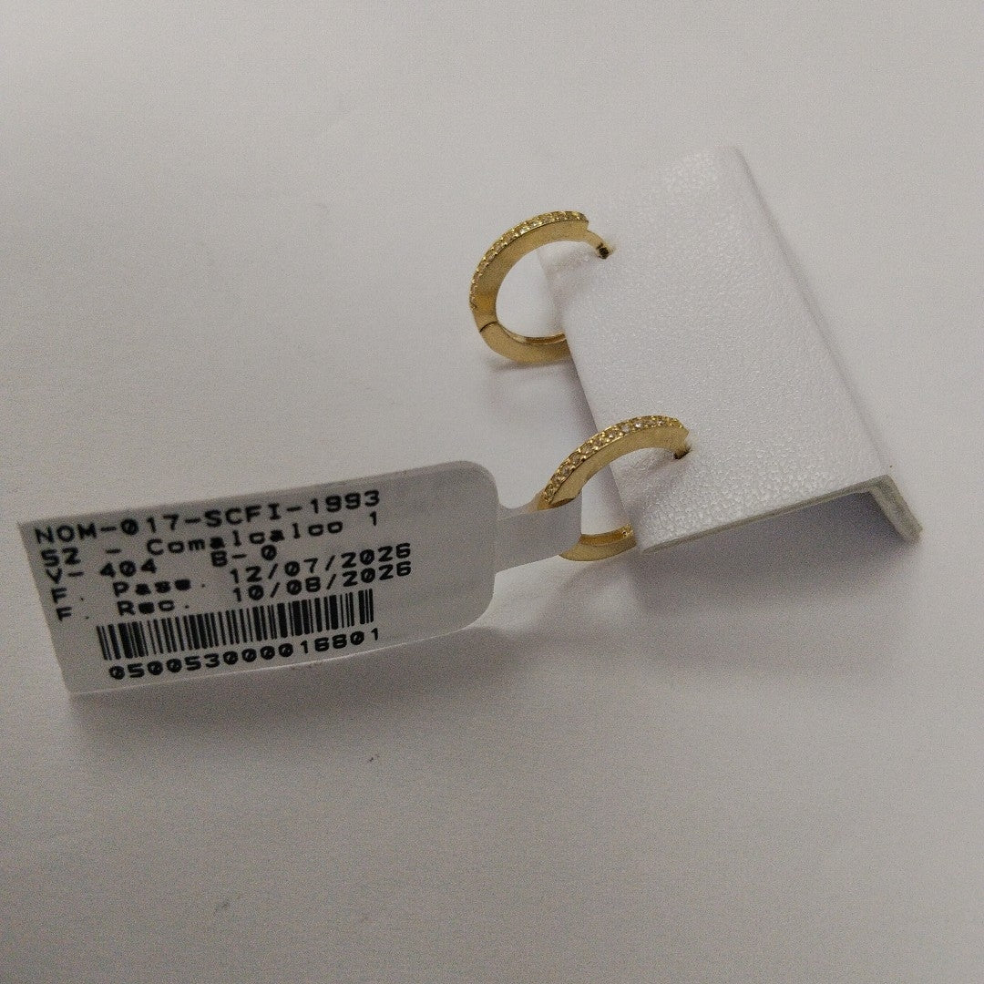 ARETES ARRACADAS CON CIRCONIAS 14K 1.2 GR (NUEVO)