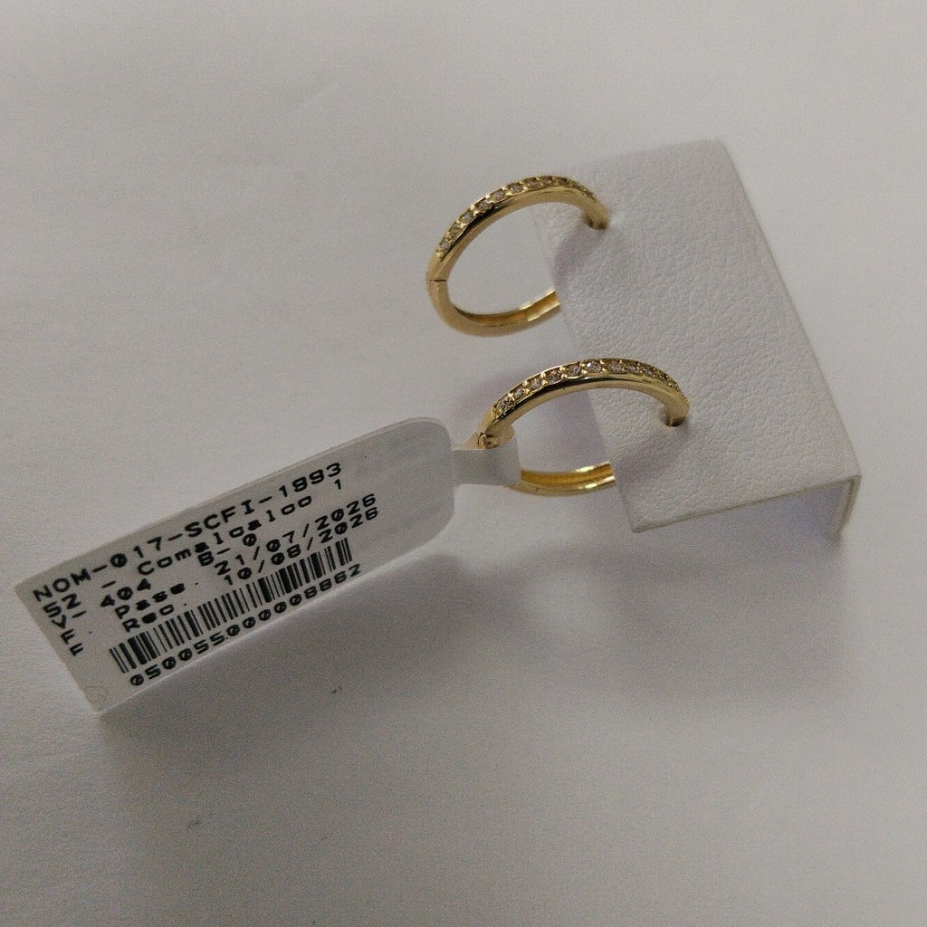 ARETES HUGGIES C CIRCONIA 14K 1.8 GR (NUEVO)