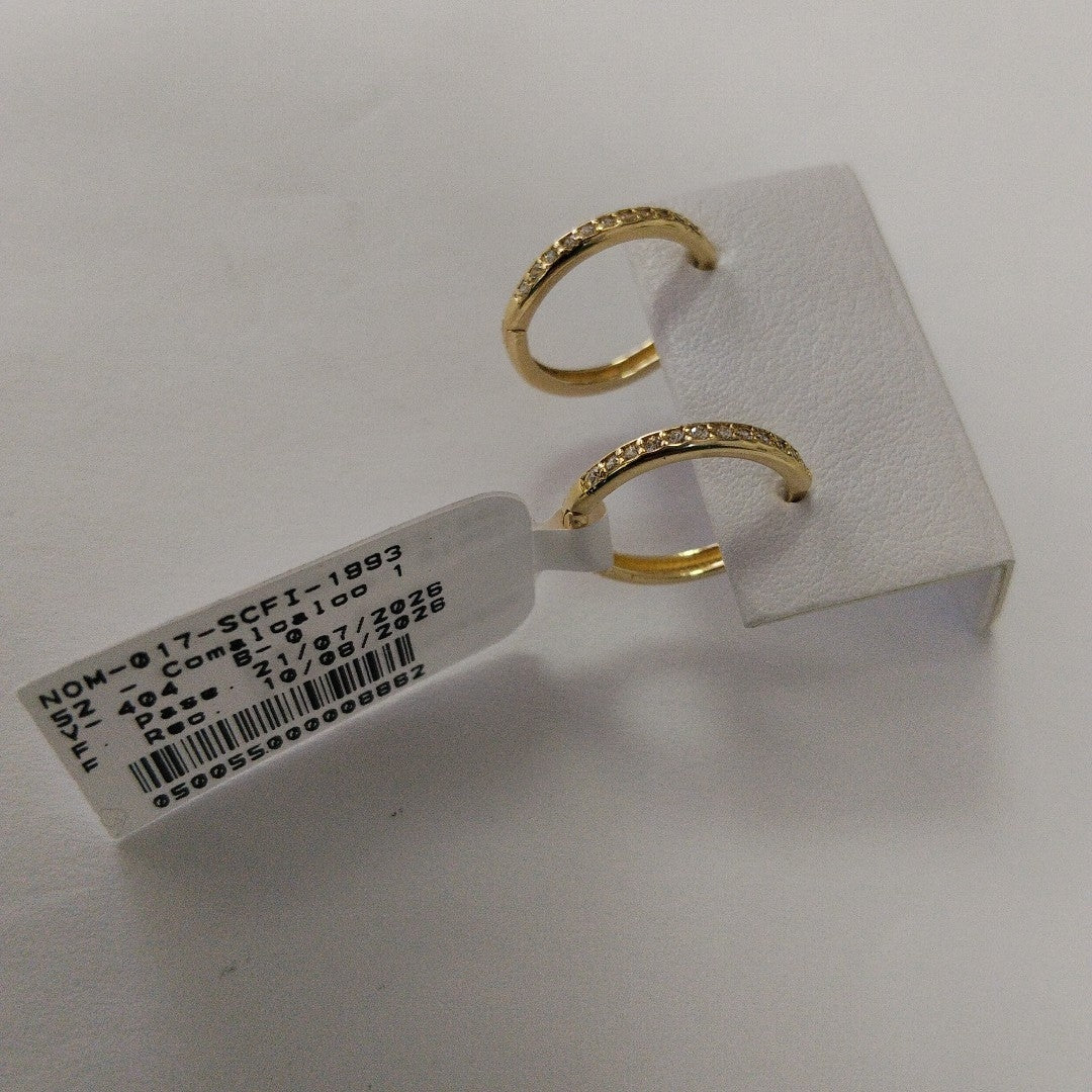 ARETES HUGGIES C CIRCONIA 14K 1.8 GR (NUEVO)