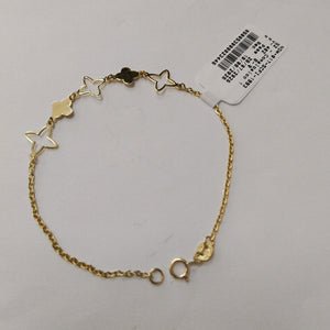PULSERA TEJIDO ESP CON TREBOL 14K 18 CM 1.5 GR (NUEVO)