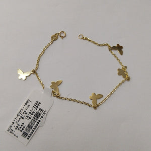 PULSERA ESPECIAL CON MARIPOSAS 14K 18 CM 2.1 GR (NUEVO)