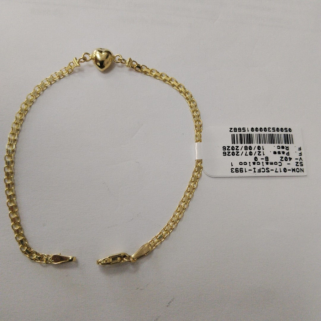 PULSERA ESPECIAL C CORAZON 14K 18 CM 2.7 GR (NUEVO)
