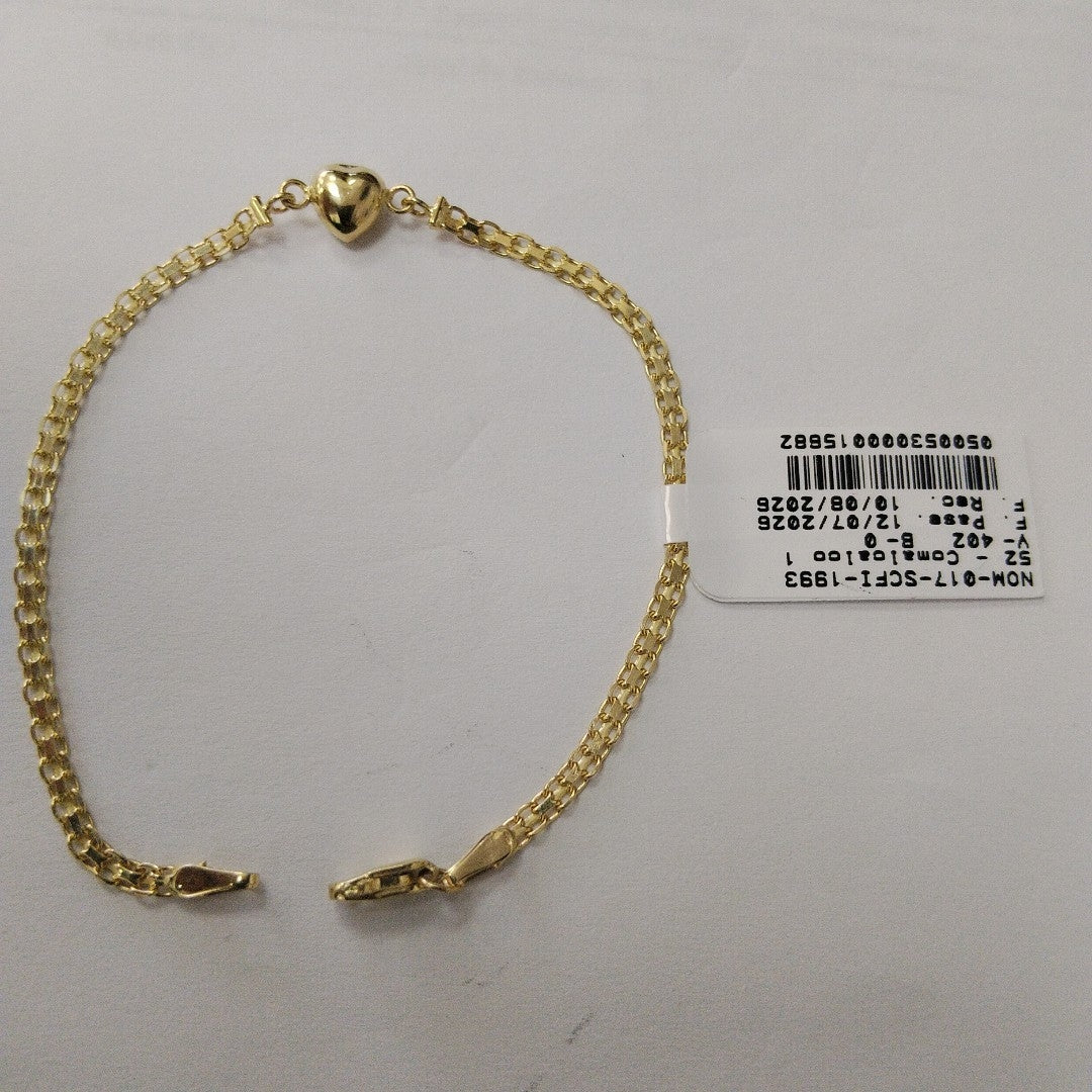 PULSERA ESPECIAL C CORAZON 14K 18 CM 2.7 GR (NUEVO)