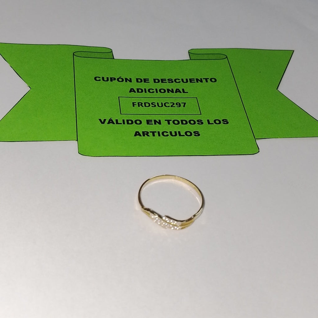 ANILLOS C CIRCONIAS 14K TALLA 8 0.8 GR (NUEVO)
