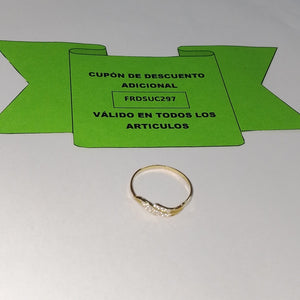 ANILLOS C CIRCONIAS 14K TALLA 8 0.8 GR (NUEVO)