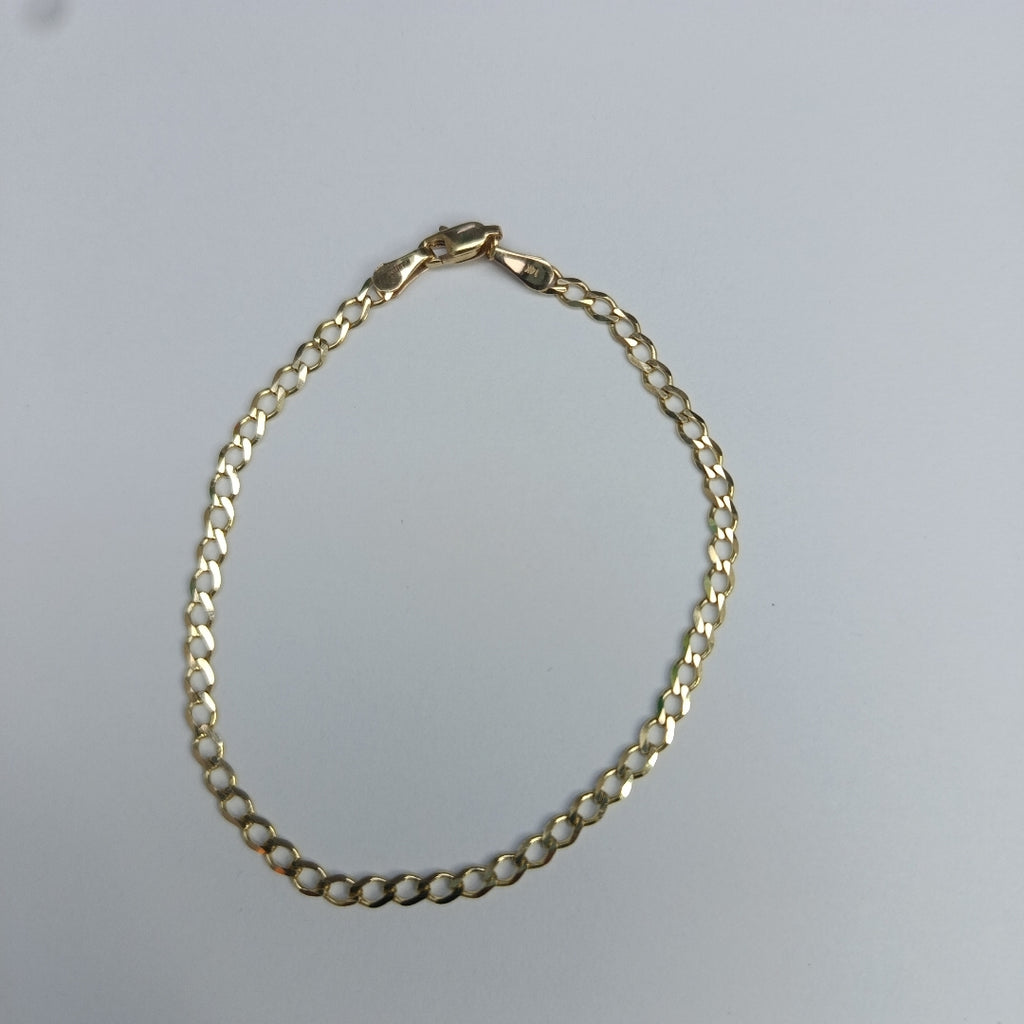 PULSERA TEJIDO BARBADA 14K 21 CM 3.8 GR (NUEVO)