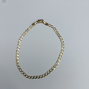 PULSERA TEJIDO BARBADA 14K 21 CM 3.8 GR (NUEVO)