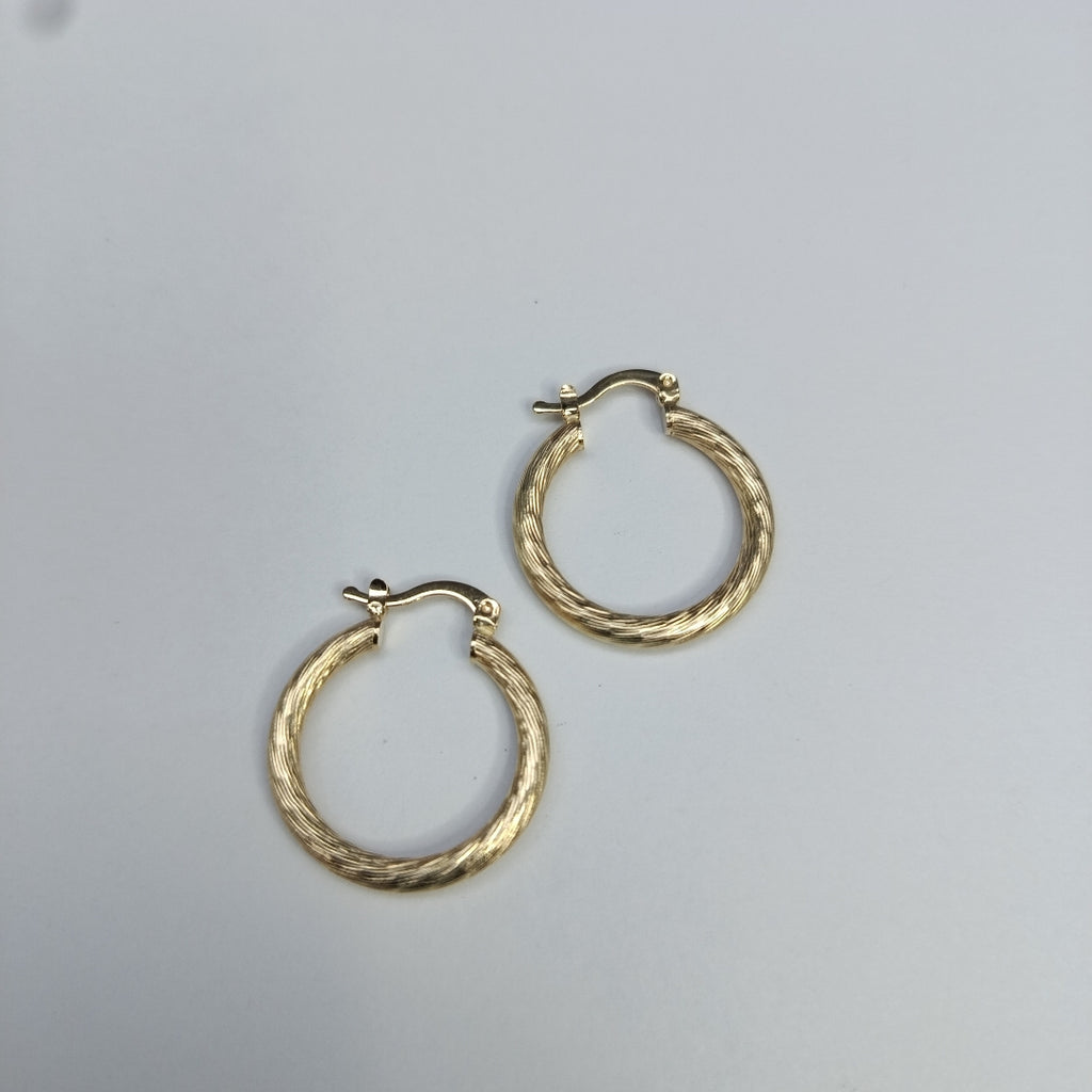 ARETES TEJIDO ARRACADAS ASTRIADAS 14K 2.9 GR (NUEVO)