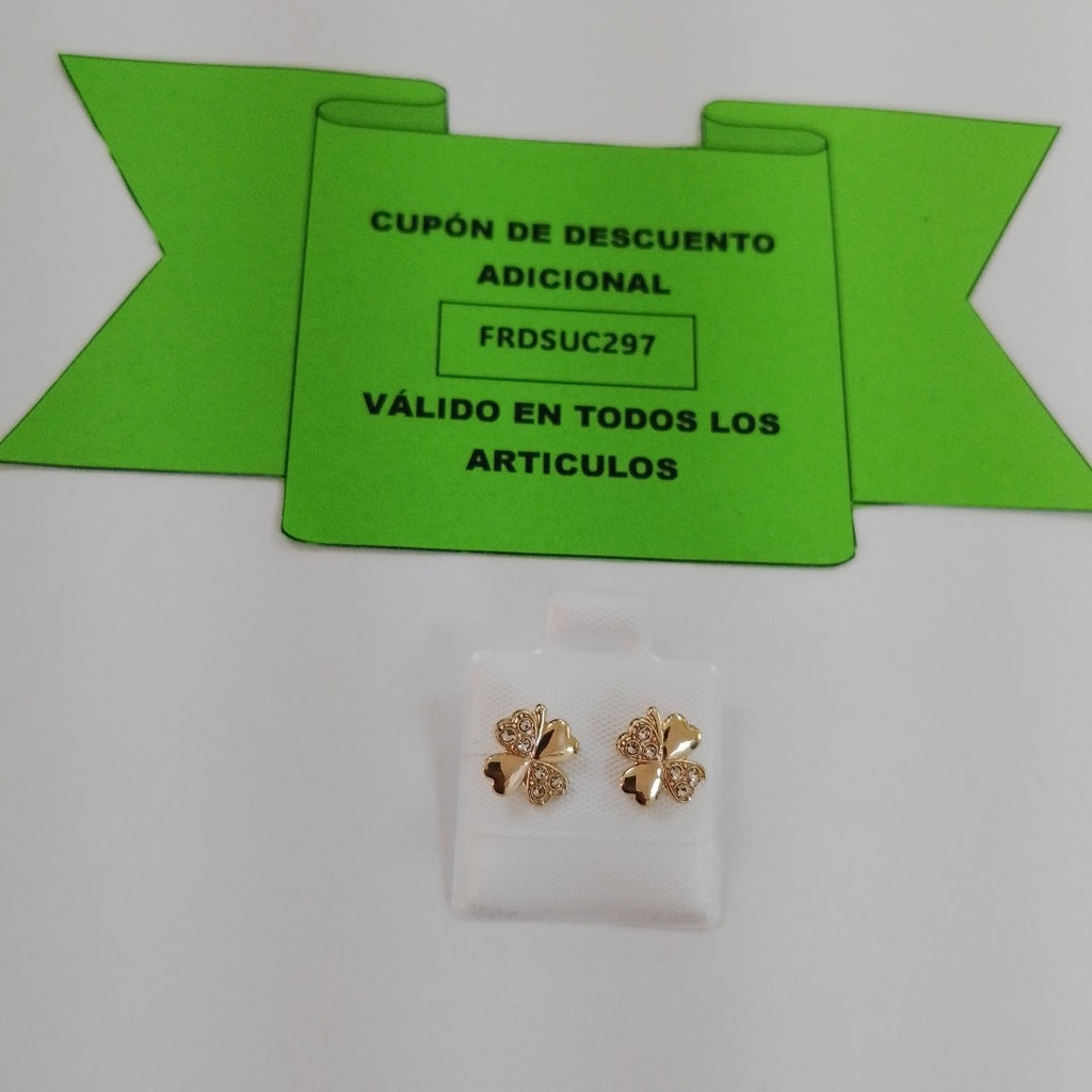 BROQUELES BROQUEL FIG TREBOL 14K 0.2851 GR (NUEVO)