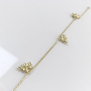 PULSERA ESPECIAL CON DIJES ELEFANTES 10K 18 CM 2.1 GR (NUEVO)