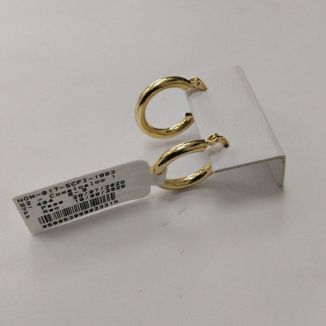ARETES TEJIDO ARRACADAS LISAS 14K 1.6 GR (NUEVO)