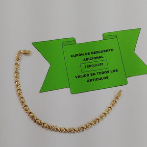 PULSERA ESPECIAL XOXO 14K 18 CM 6.1 GR (NUEVO)