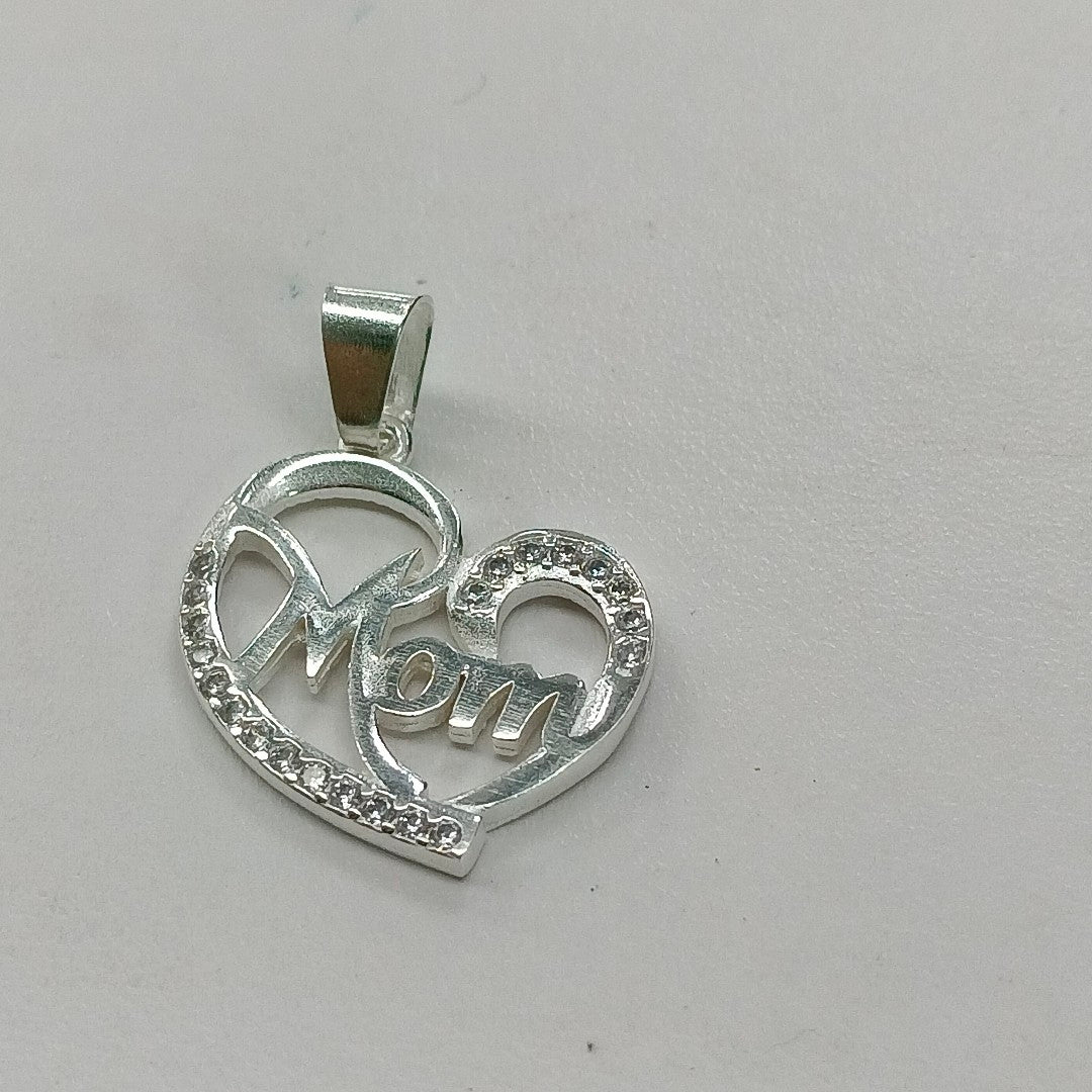 DIJE CORAZON C/CIRCONIAS PLATA .925 3.1 GR (NUEVO)