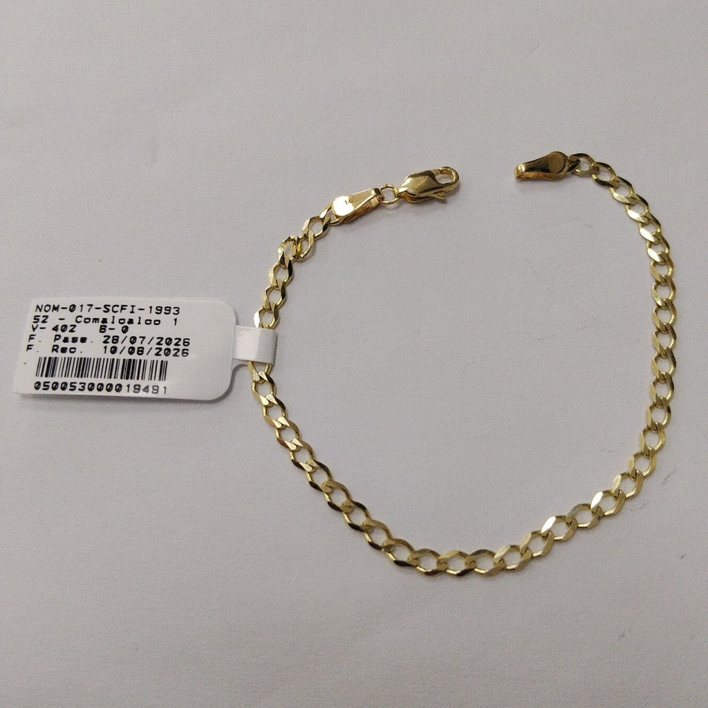 PULSERA TEJIDO BARBADA 14K 18 CM 3.4 GR (NUEVO)