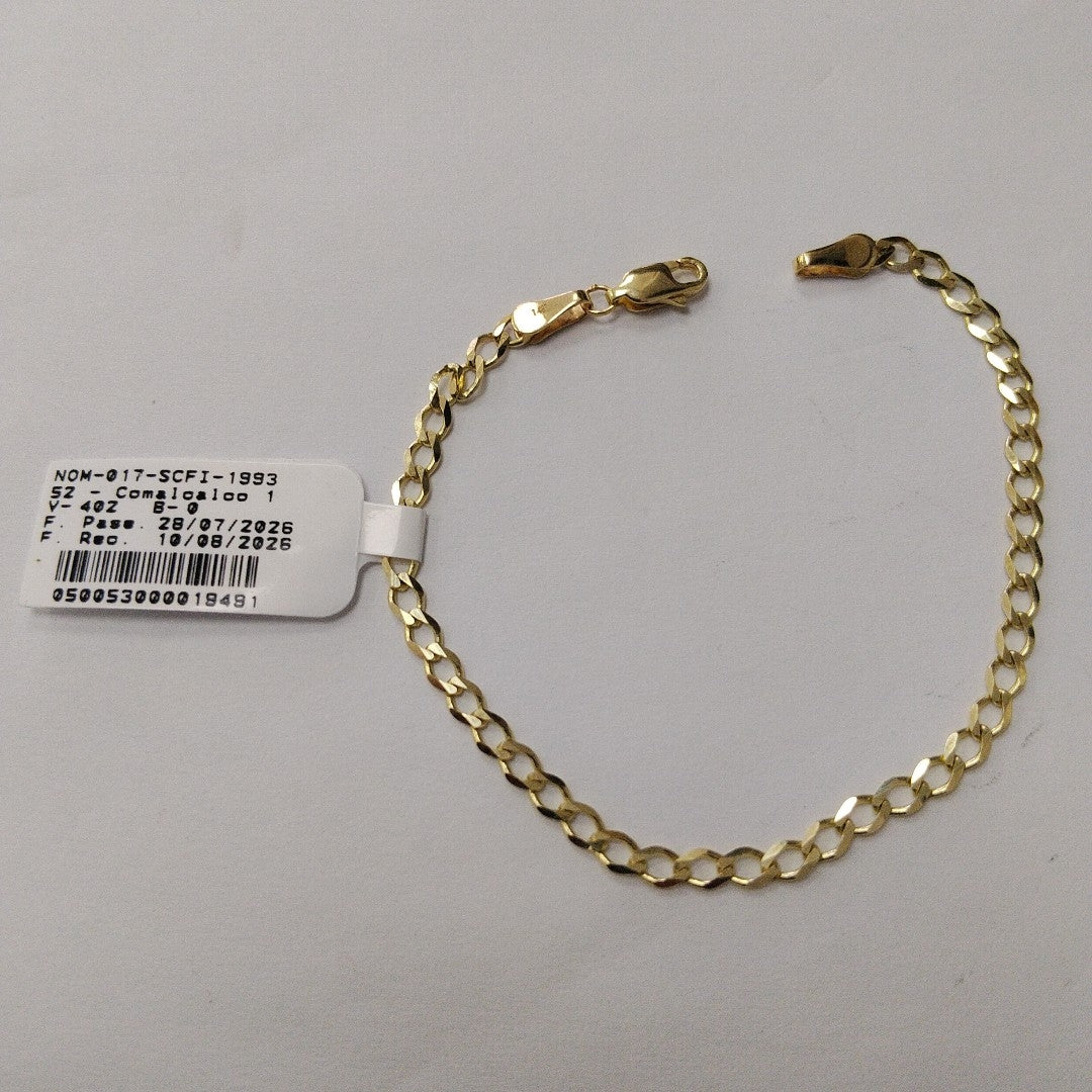 PULSERA TEJIDO BARBADA 14K 18 CM 3.4 GR (NUEVO)