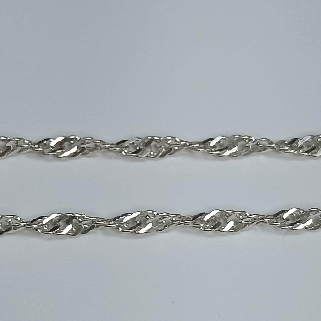 CADENA TEJIDO MEDIO TORZAL PLATA .925 55 CM 6.4 GR (NUEVO)