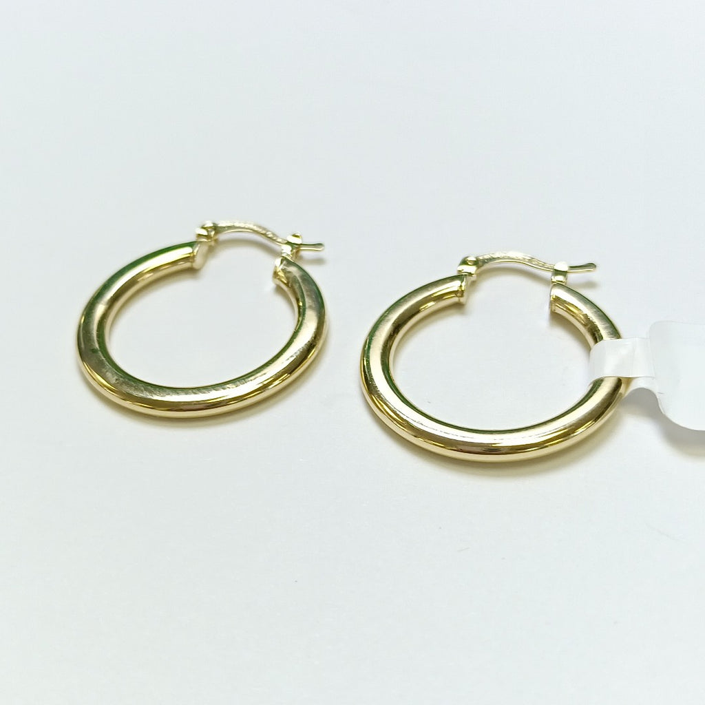 ARETES TEJIDO ARRACADA LISA 14K 2.1 GR (NUEVO)