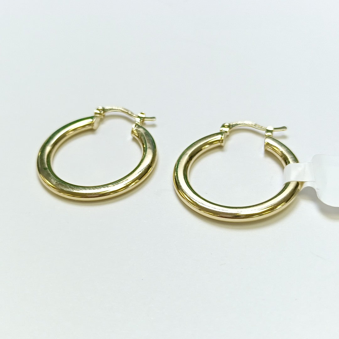 ARETES TEJIDO ARRACADA LISA 14K 2.1 GR (NUEVO)