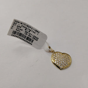 DIJE TEJIDO CORAZON CON CIRCONIAS 14K 1.8 GR (NUEVO)