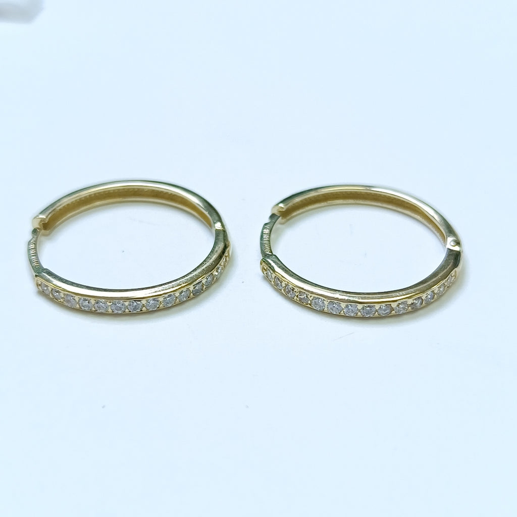 ARETES ARRACADAS C CIRCONIAS 14K 1.8 GR (NUEVO)