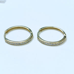 ARETES ARRACADAS C CIRCONIAS 14K 1.8 GR (NUEVO)