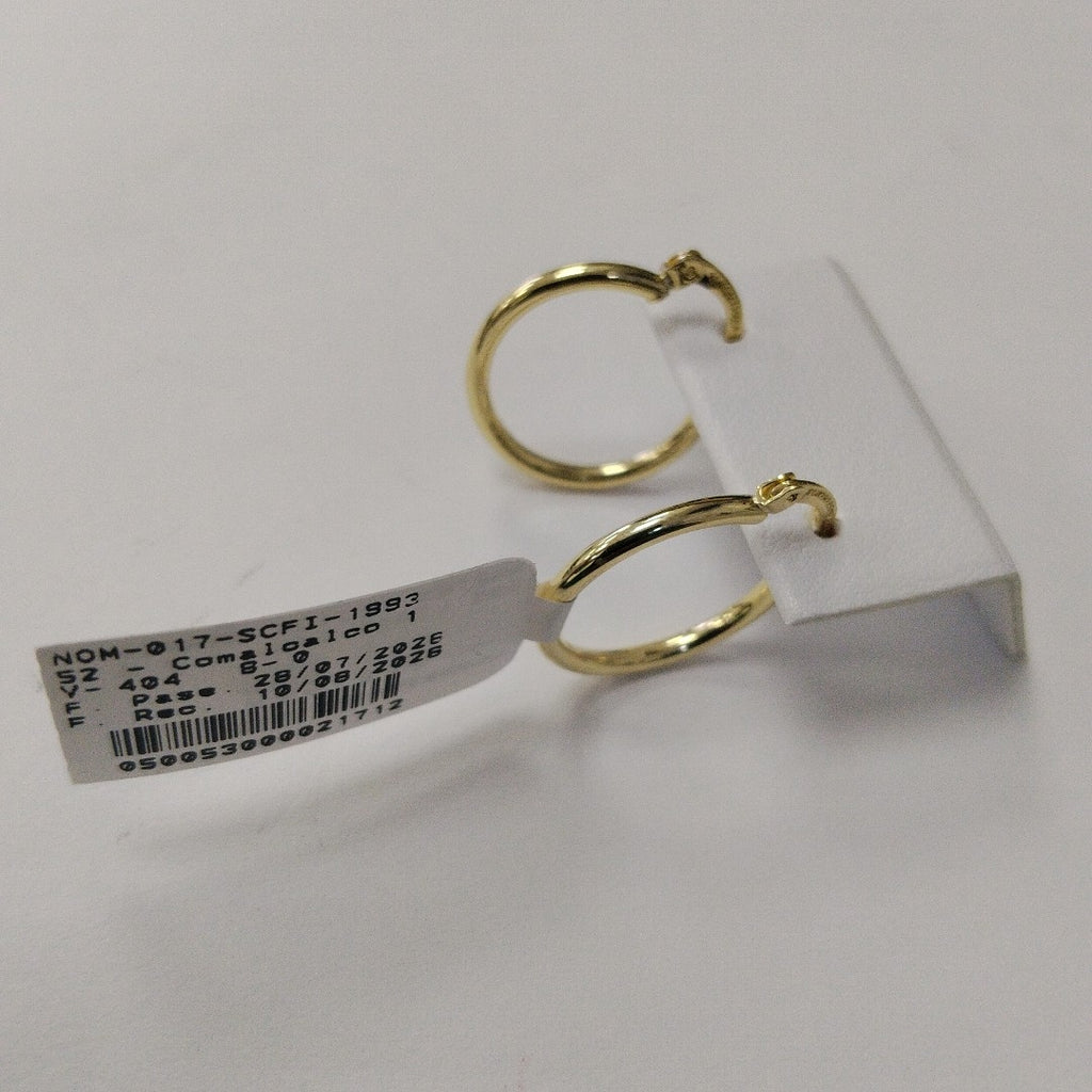 ARETES TEJIDO ARRACADAS LISAS 14K 1.2 GR (NUEVO)
