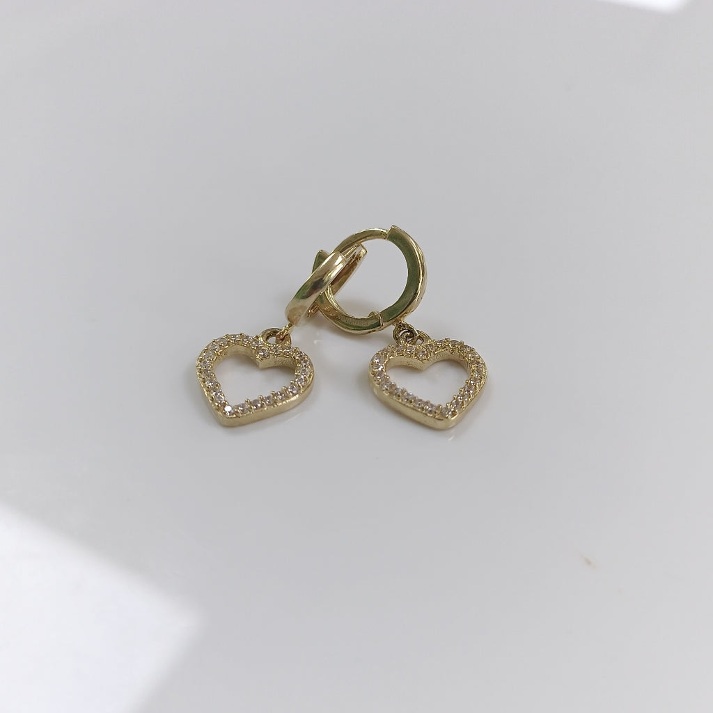 ARETES FIG CORAZON C CIRCONIAS 10K 2.6 GR (NUEVO)