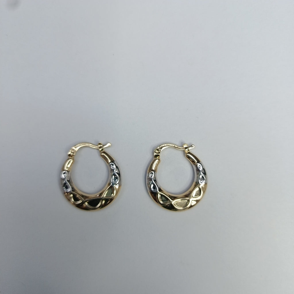 ARETES ARRACADAS COMBINADAS CON INFINITO 14K 2.3 GR (NUEVO)