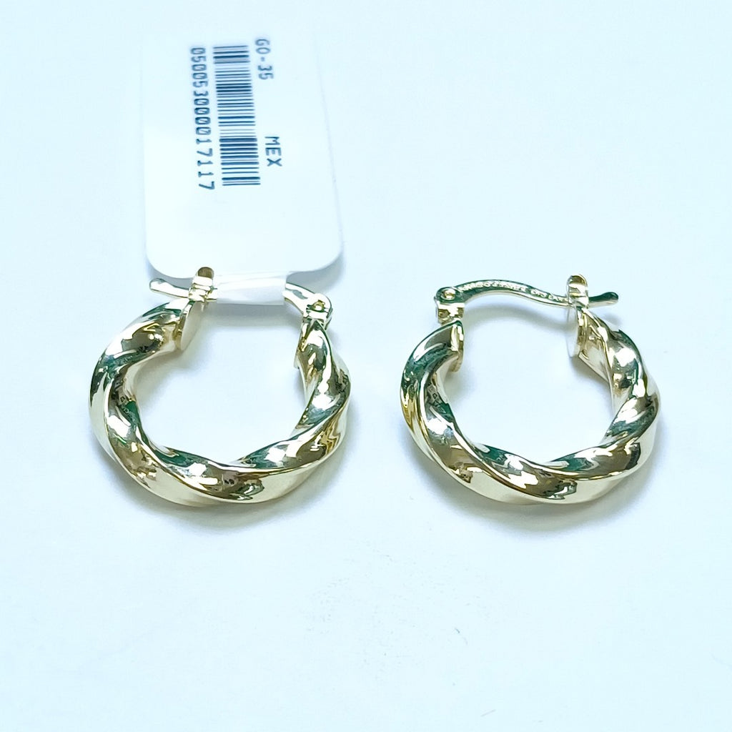 ARETES ARRACADA TORZAL 14K 1.8 GR (NUEVO)