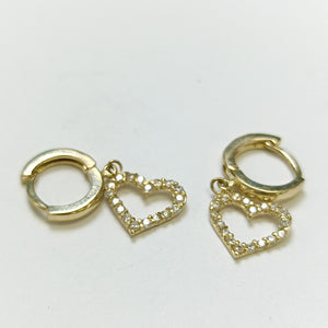 ARETES FIG CORAZON C CIRCONIAS 10K 1.8 GR (NUEVO)