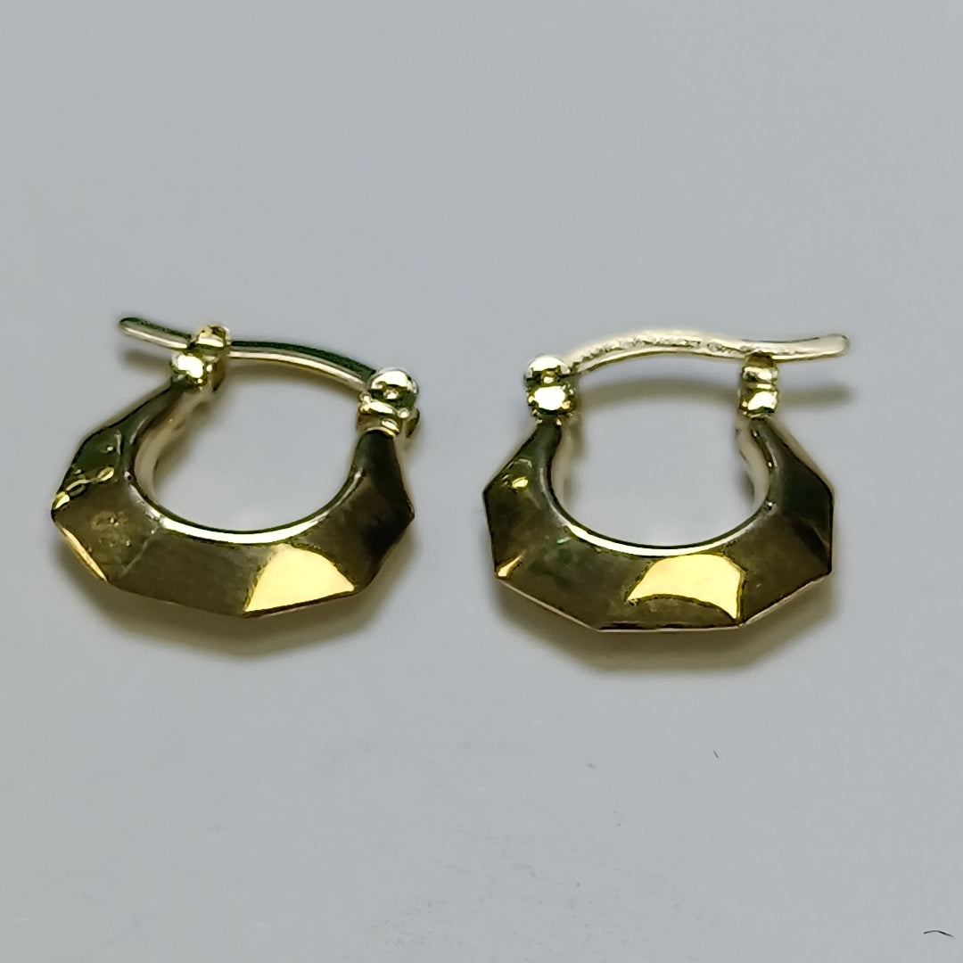 ARETES TEJIDO ARRACADA FACETADA 14K 1.3 GR (NUEVO)