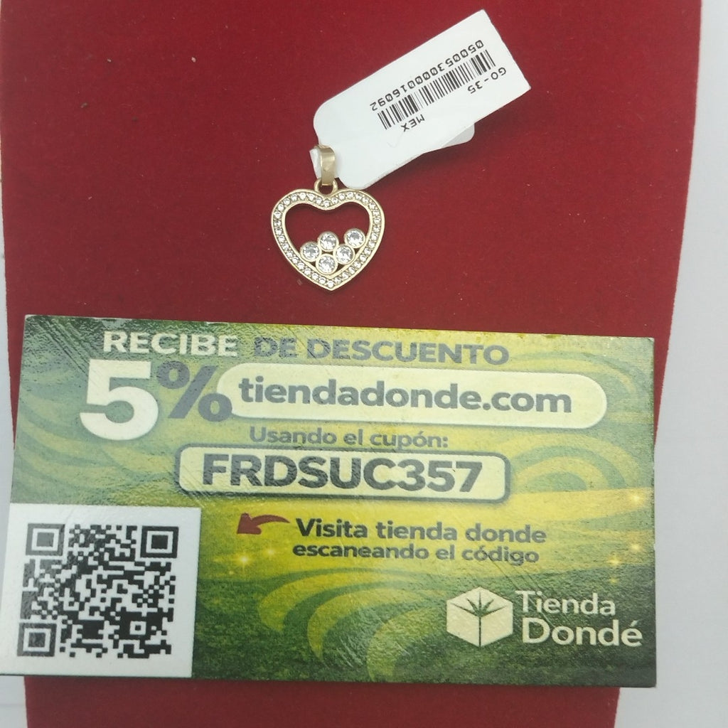DIJE CORAZON CON CIRCONIAS 14K 1.7 GR (NUEVO)