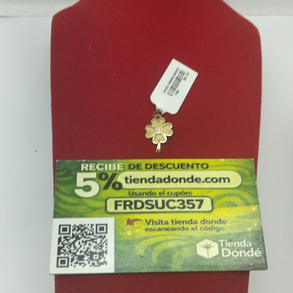 DIJE FIG TREBOL C CIRCONIA 14K 0.8 GR (NUEVO)
