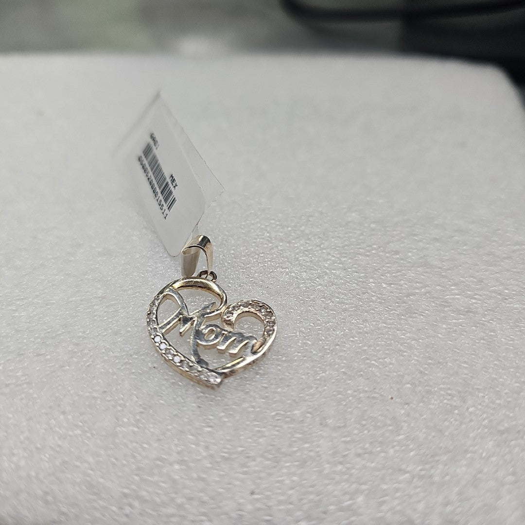 DIJE CORAZON C/CIRCONIAS PLATA .925 2.9 GR (NUEVO)