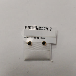 BROQUELES BROQUEL FIG TAPON REDONDO 14K 0.1408 GR (NUEVO)