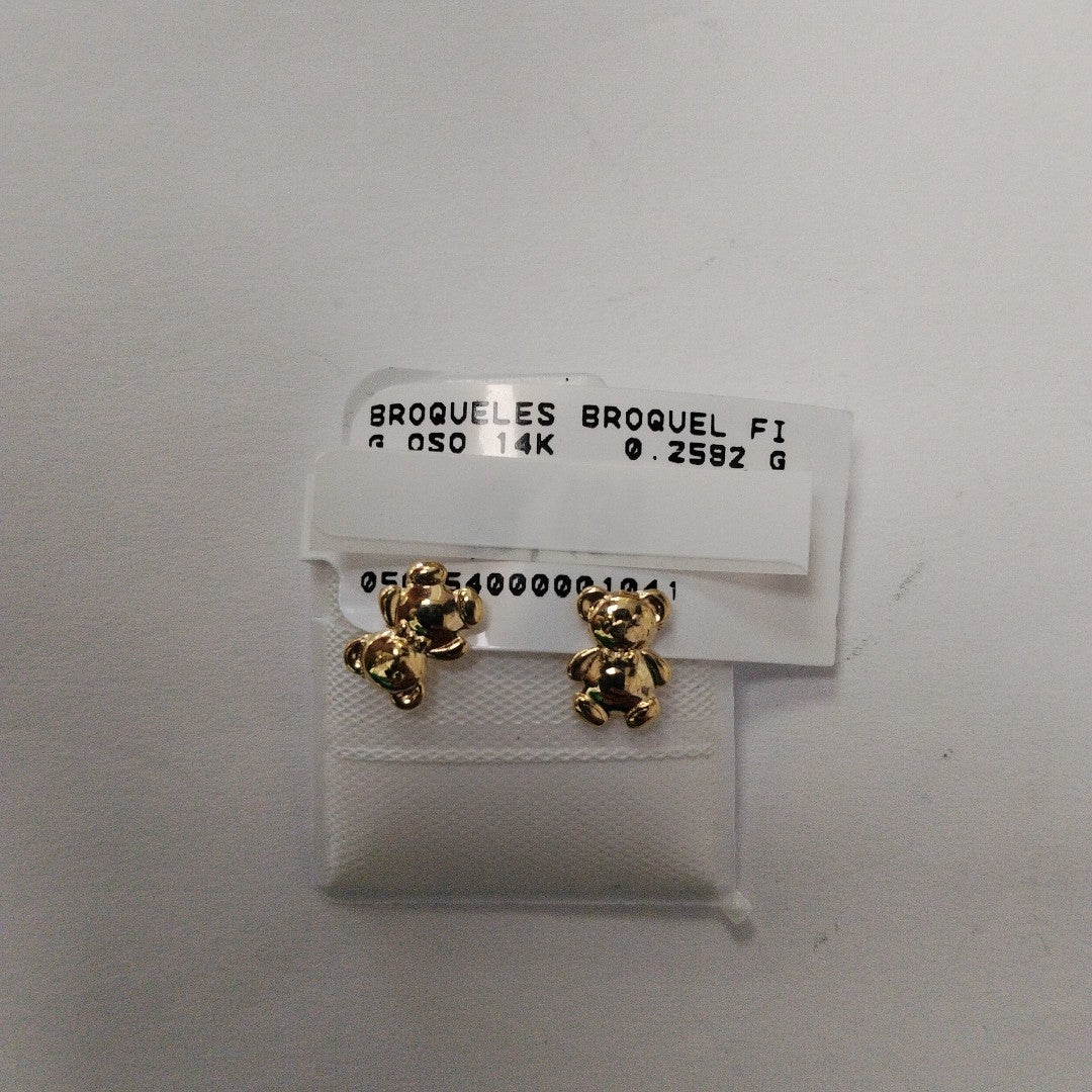 BROQUELES BROQUEL FIG OSO 14K 0.2592 GR (NUEVO)