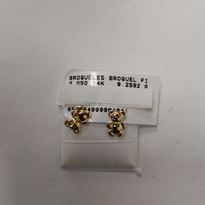 BROQUELES BROQUEL FIG OSO 14K 0.2592 GR (NUEVO)