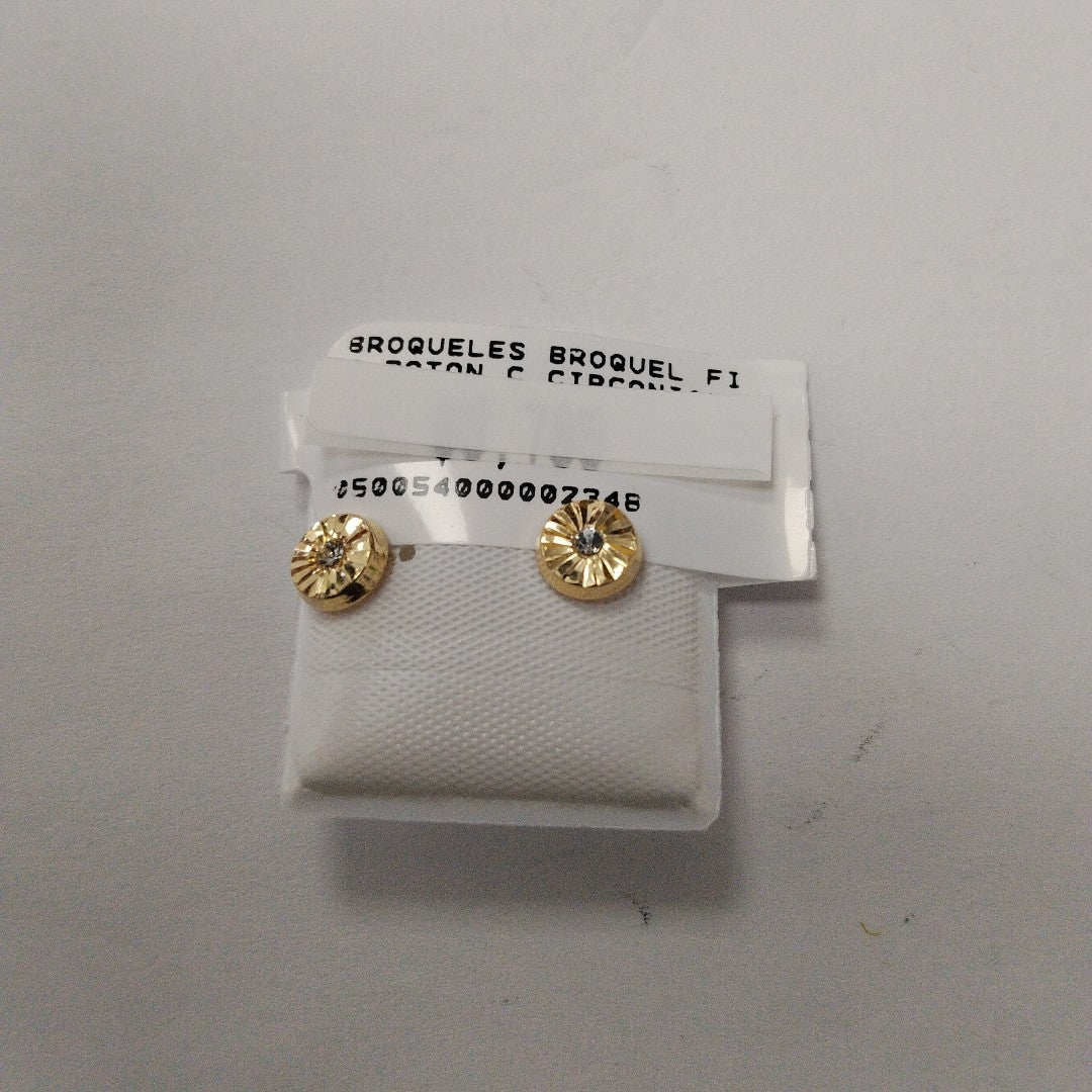 BROQUELES BROQUEL FIG BOTON C CIRCONIA 14K 0.2916 GR (NUEVO)