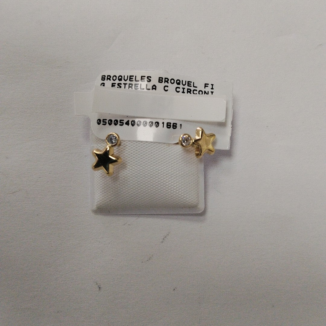 BROQUELES BROQUEL FIG ESTRELLA C CIRCONIA 14K 0.2603 GR (NUEVO)