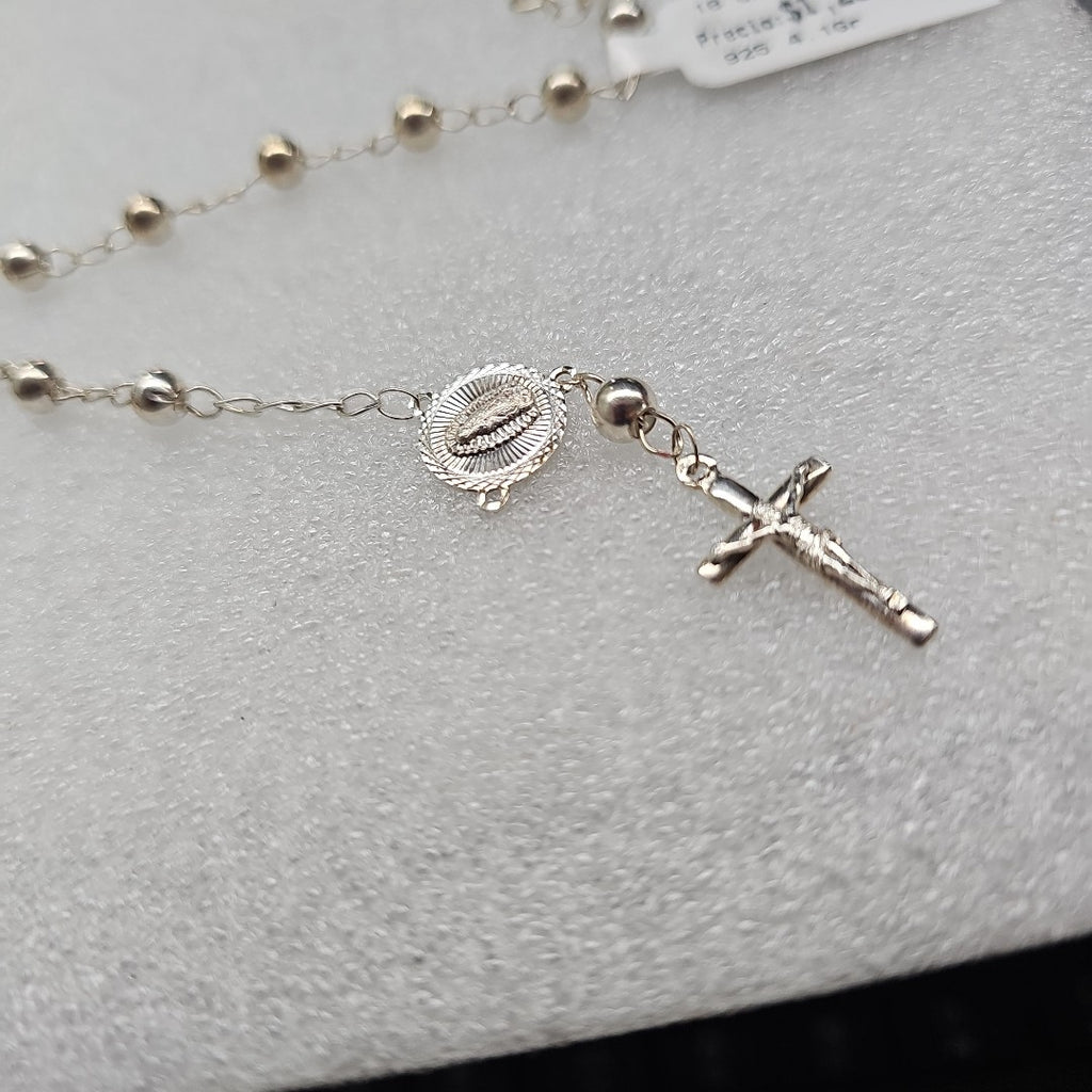 PULSERA TIPO ROSARIO PLATA .925 18 CM 4.12 GR (NUEVO)