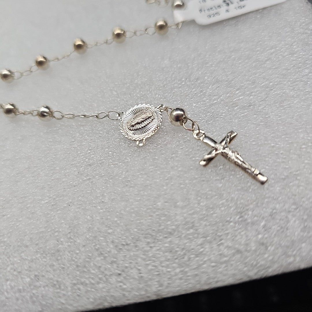 PULSERA TIPO ROSARIO PLATA .925 18 CM 4.12 GR (NUEVO)