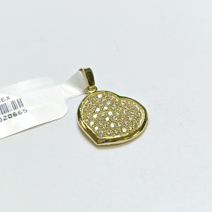 DIJE TEJIDO CORAZON CON CIRCONIAS 14K 1.8 GR (NUEVO)