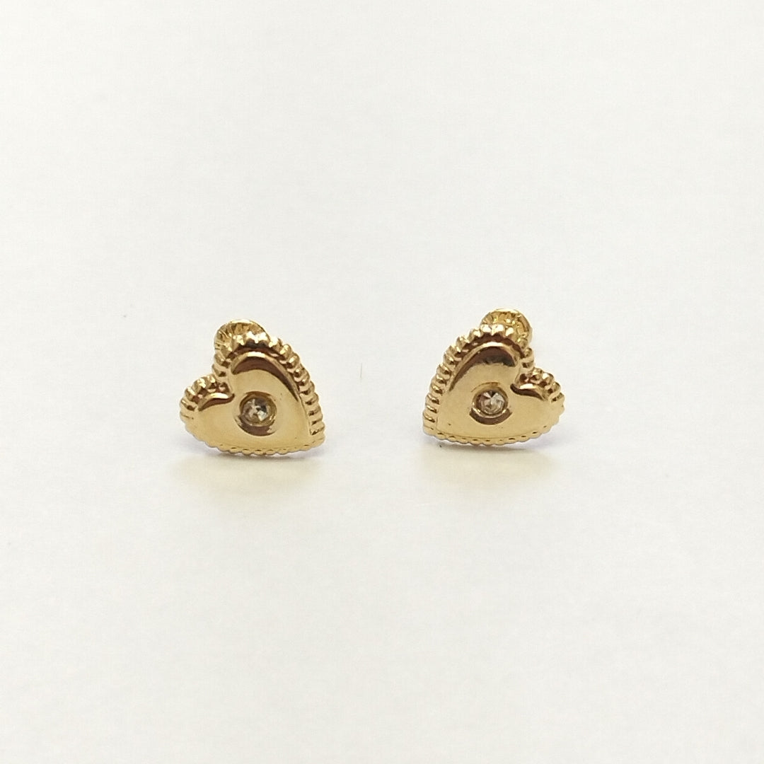 BROQUELES BROQUEL FIG CORAZON C CIRCONIA 14K 0.2614 GR (NUEVO)