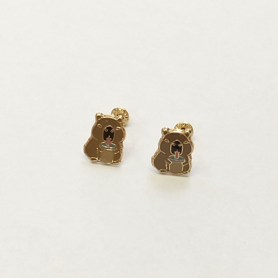 BROQUELES BROQUEL FIG CAPIBARA 14K 0.2657 GR (NUEVO)
