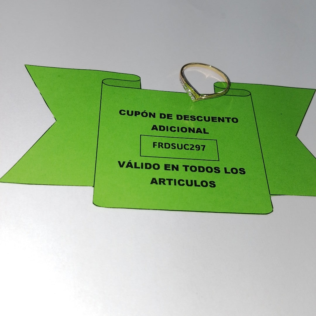 ANILLOS CON CIRCONIAS 14K TALLA 9 1.2 GR (NUEVO)
