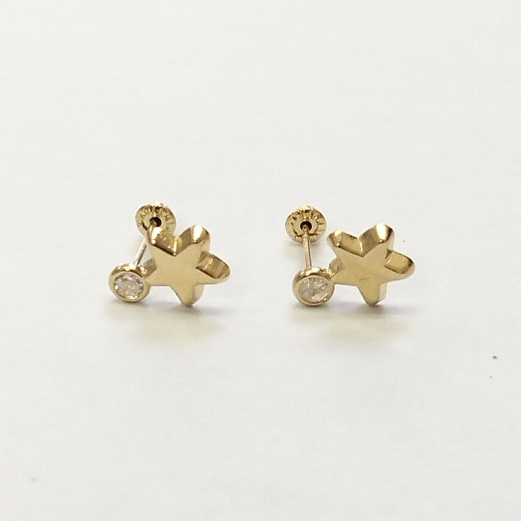 BROQUELES BROQUEL FIG ESTRELLA C CIRCONIA 14K 0.2603 GR (NUEVO)
